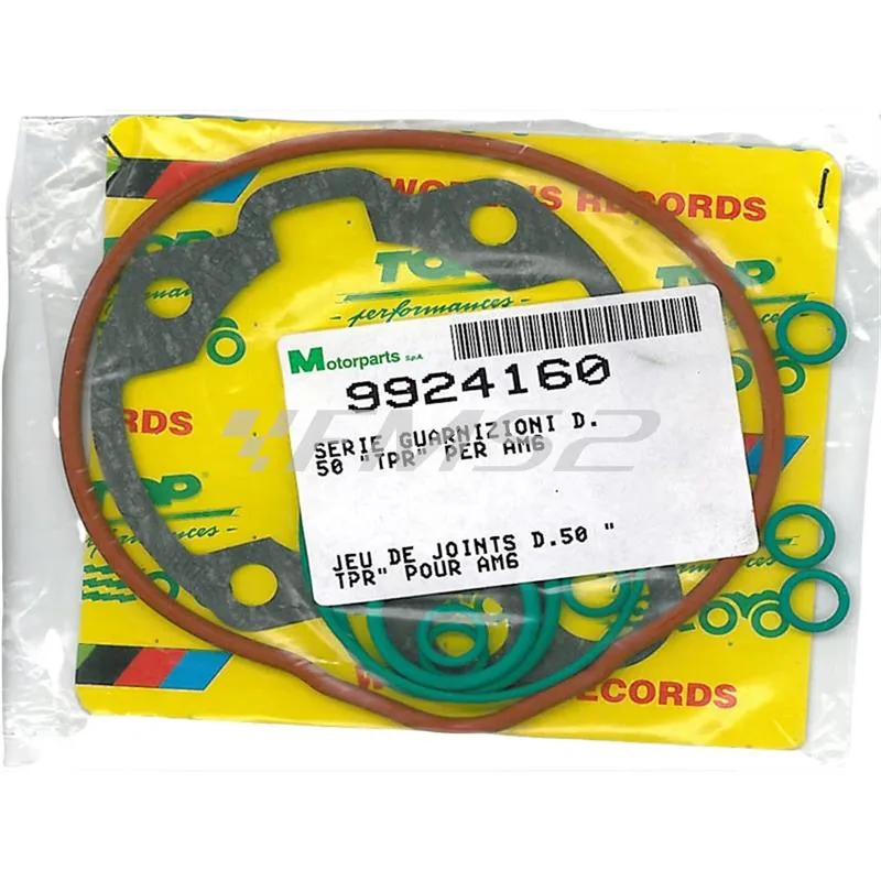 Serie guarnizioni smeriglio Top Performance TPR ricambio al g.t. 9924230 maxi kit TPR 86 cc montato sui motori Minarelli AM6, ricambio 9924160