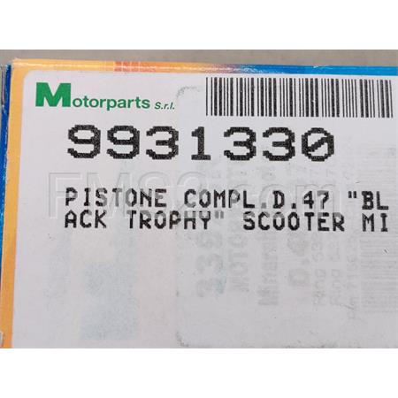 Pistone top performance completo in bisolfuro diametro 47 mm (cilindrata 70 cc) bifascia spinotto 10 per scooter Minarelli, ricambio 9931330