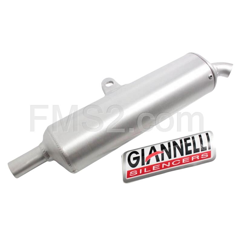 Silenziatore Giannelli universale con forma ovale con lunghezza da 240 mm e attacco tubo innesto diametro 20 mm, ricambio 14011