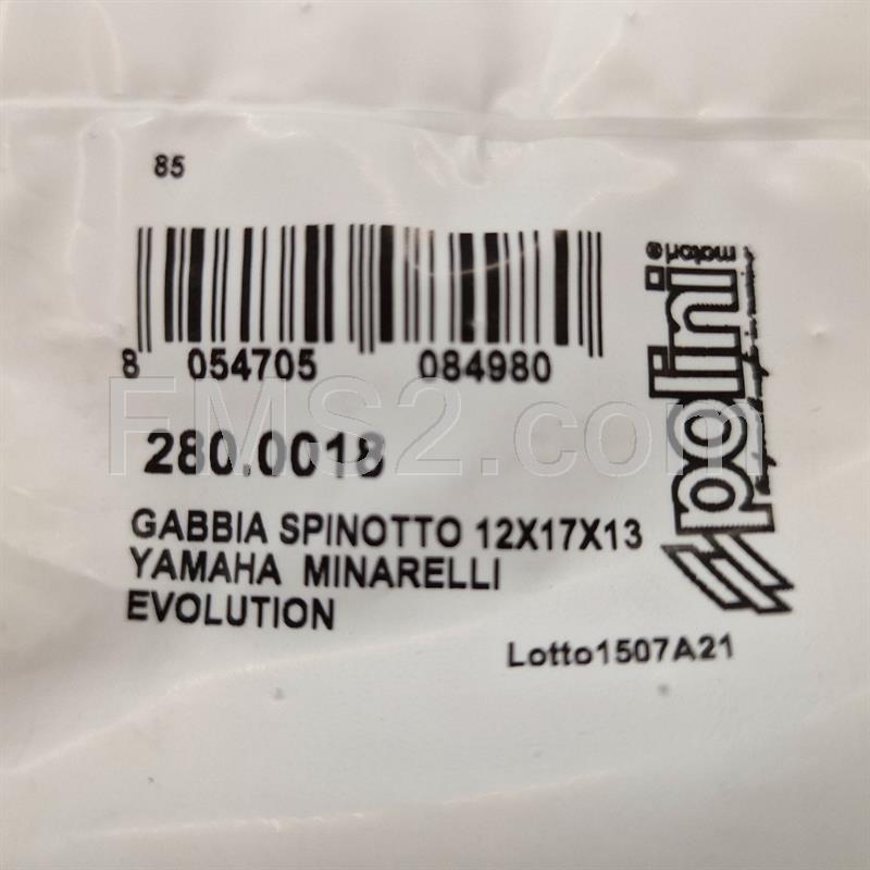 Gabbia a rulli spinotto biella Polini rinforzata con misure 12 x 17 x 13 mm modello Polini Evolution per scooter con motore Piaggio e Minarelli spinotto 12 mm, ricambio 2800018