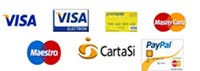tipi di pagamento: PayPal, Prepagate PayPal Visa, Visa Electron, PostePay, MasterCard, Maestro, CartaSi, Contrassegno