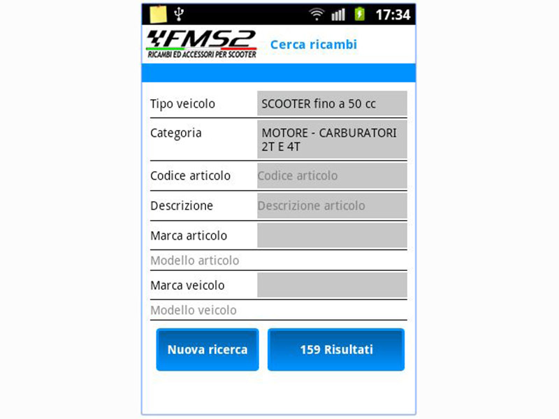 App Android FMS2 - ricambi moto e scooter