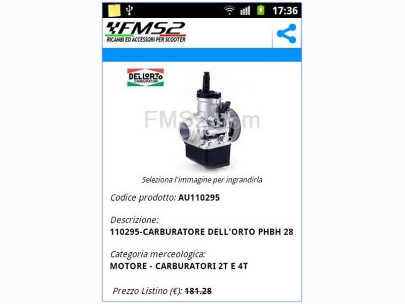 App Android FMS2 - ricambi moto e scooter