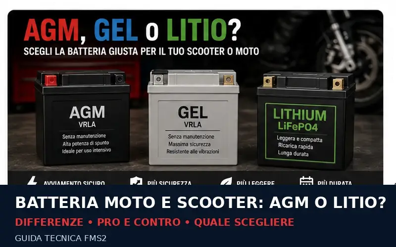 Batteria moto e scooter AGM Gel e litio LiFePO4: guida alla scelta