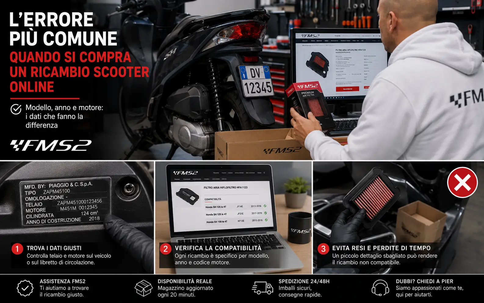 Errore ricambio scooter online