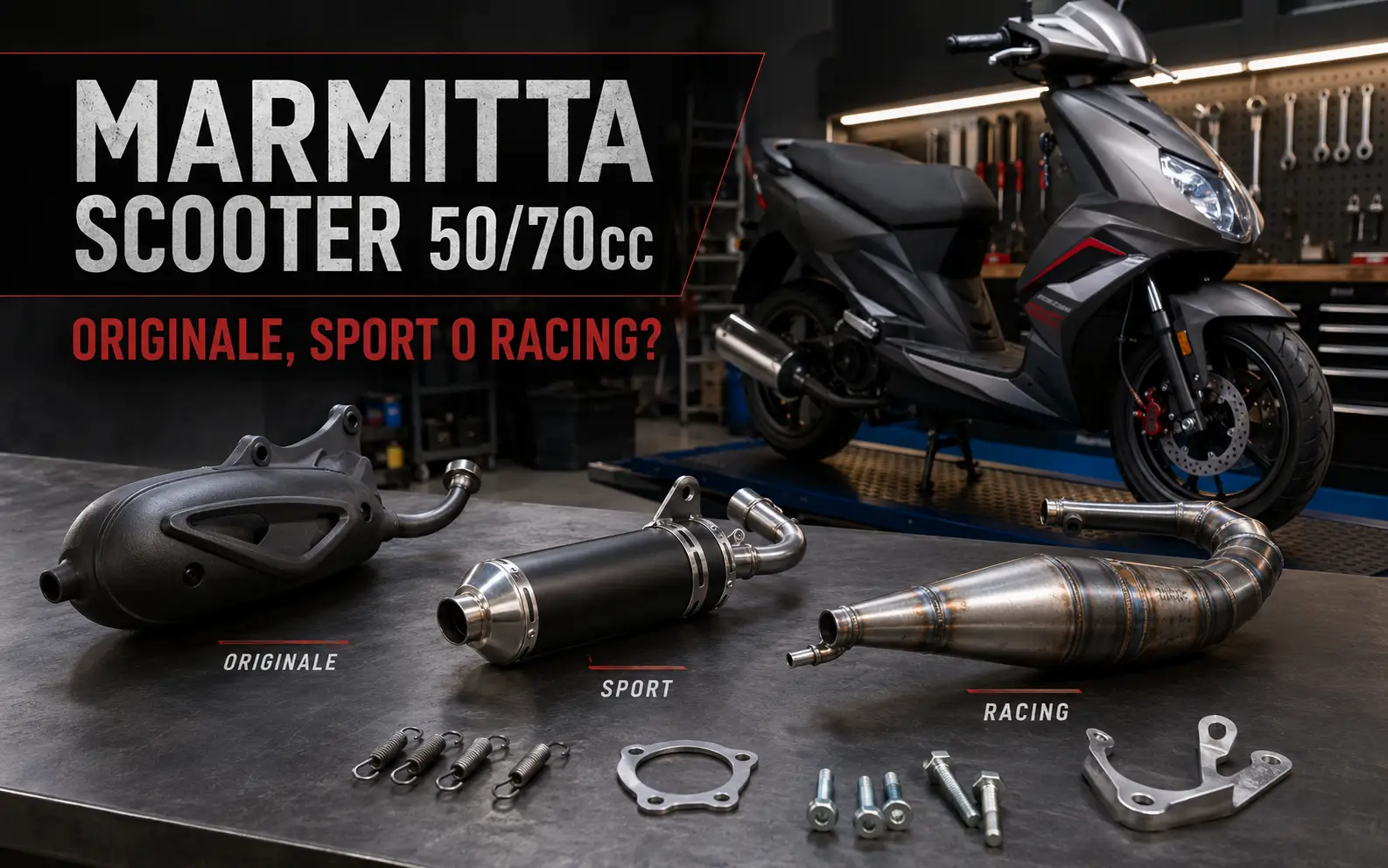 Marmitta scooter 50/70cc: quale scegliere tra originale, sport e racing