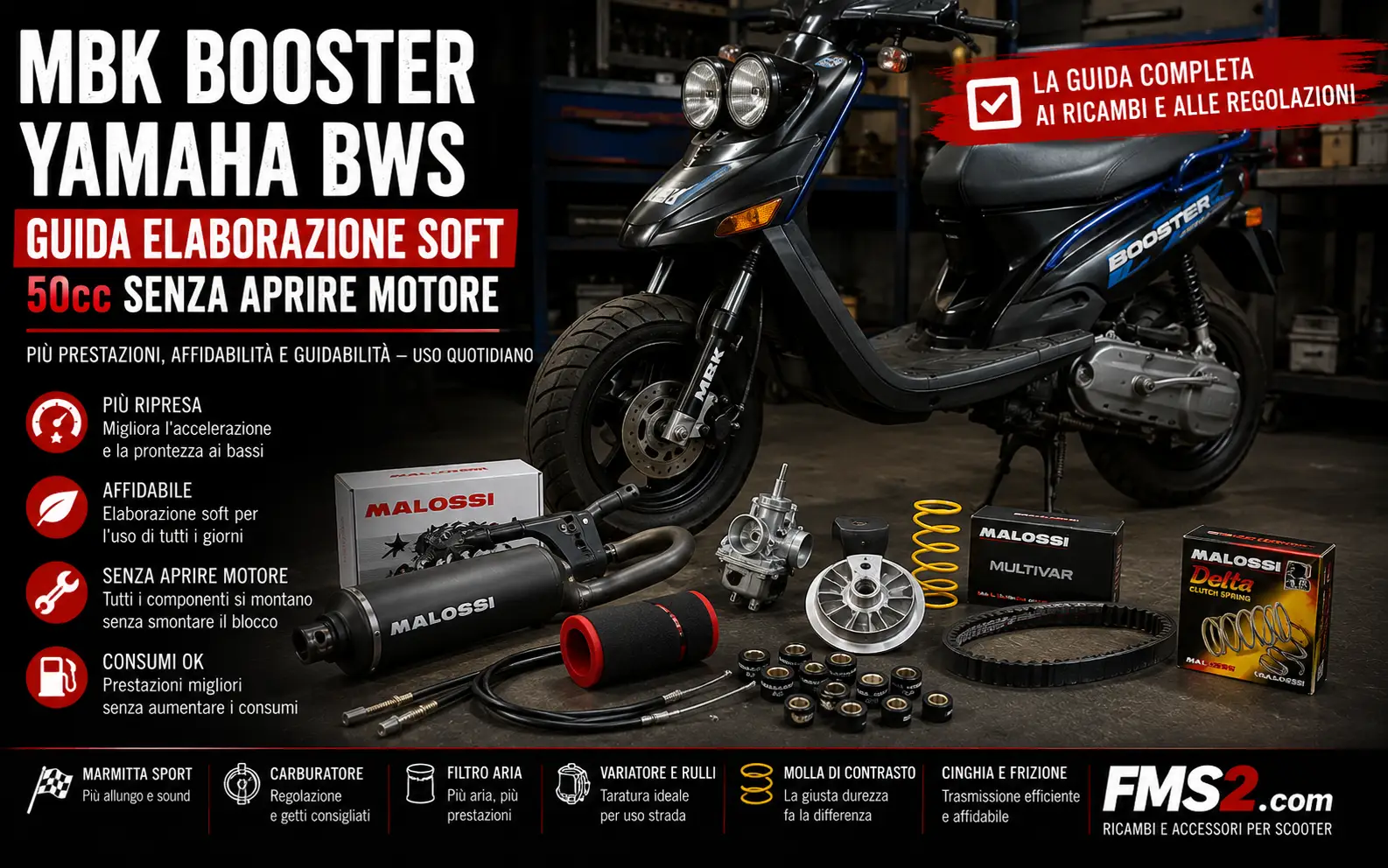 MBK Booster / Yamaha BW’s: guida elaborazione soft 50cc senza aprire il motore