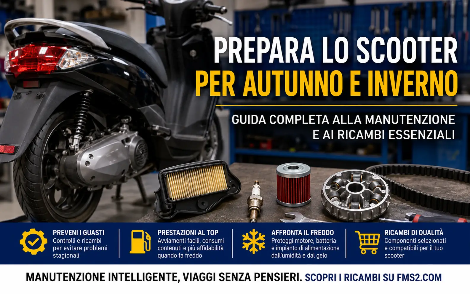 Preparare lo scooter per autunno e inverno: manutenzione e ricambi