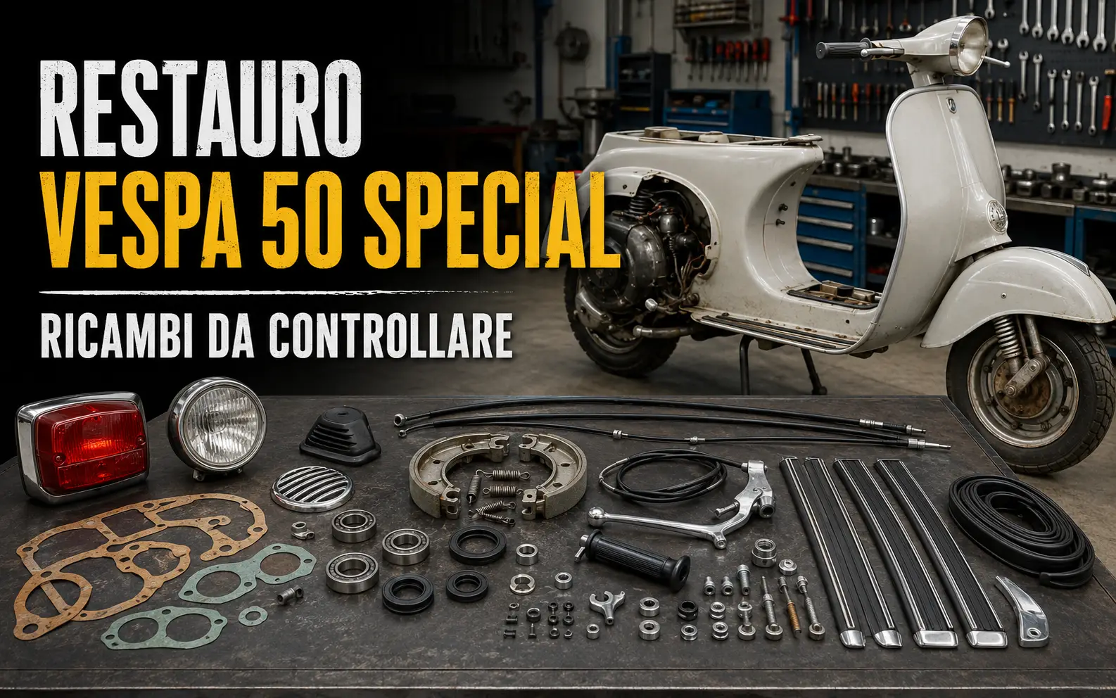 Restauro Vespa 50 Special: lista completa ricambi da controllare
