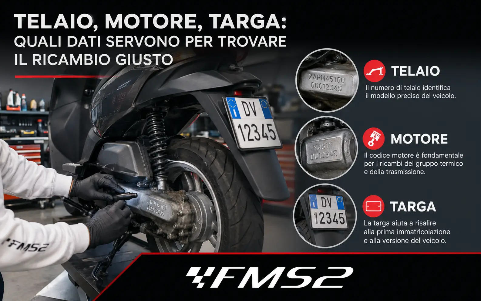 Telaio, motore o targa: quali dati servono per trovare il ricambio giusto?