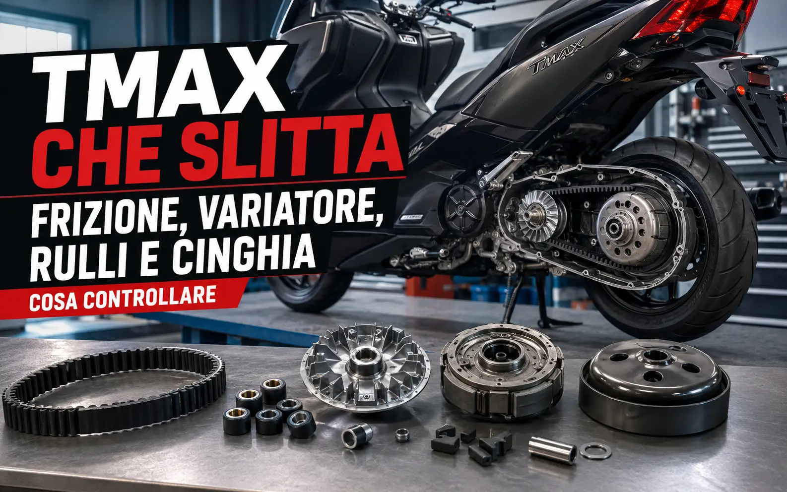 TMAX: frizione, variatore, rulli e cinghia, cosa controllare quando slitta