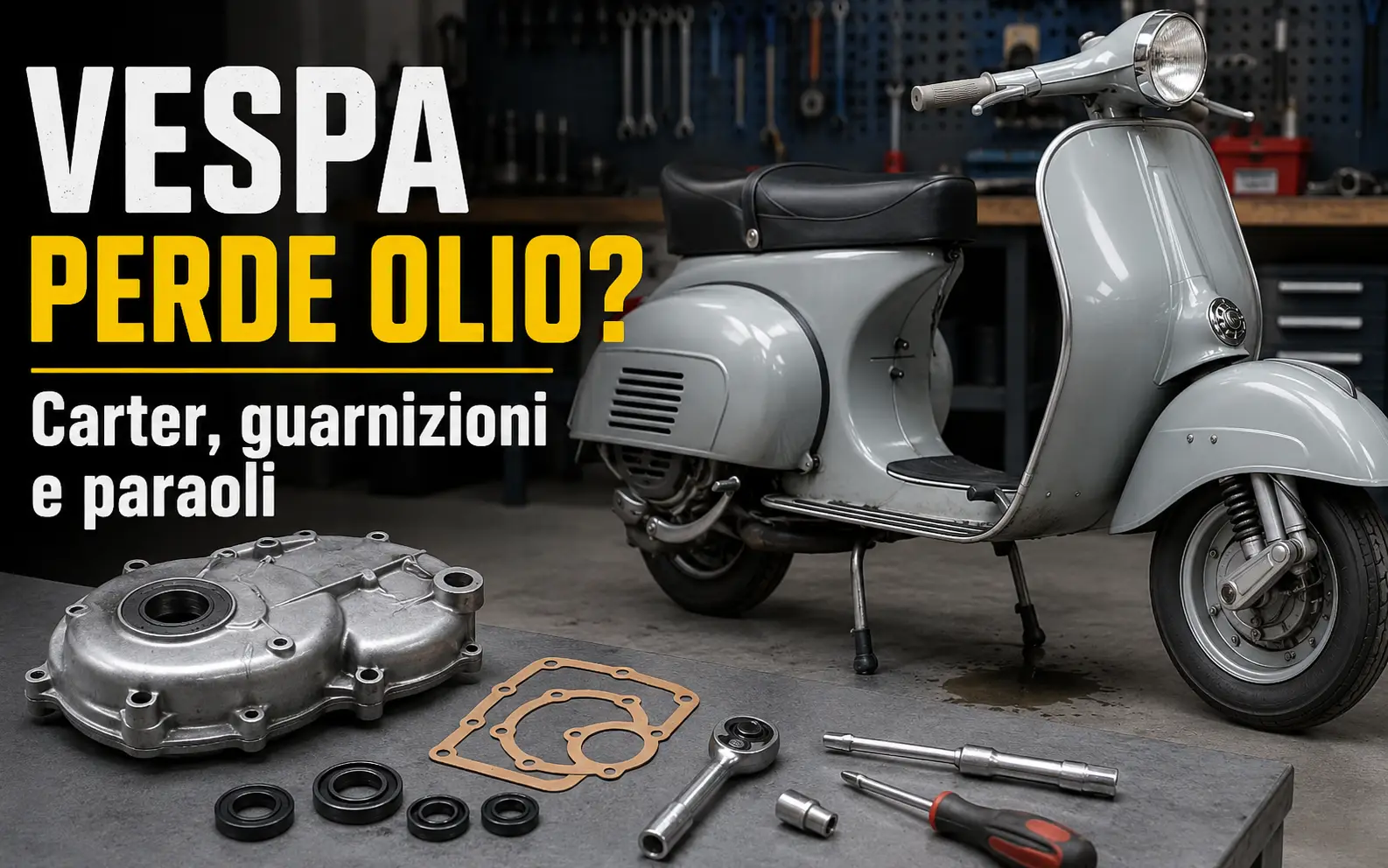 Vespa perde olio dal carter: guarnizioni, paraoli e controlli da fare