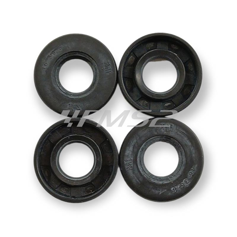 Paraolio rolf in gomma nera con misura 16x35x8 mm per applicazioni varie, ricambio PAR163508