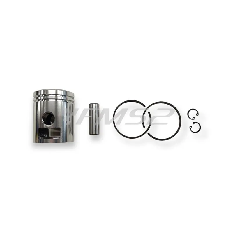 Pistone meteor diametro 53,3 mm bifascia per Piaggio Vespa old model 125 cc completo di fasce elastiche, spinotto e seeger ferma spinotto, ricambio PC0321080