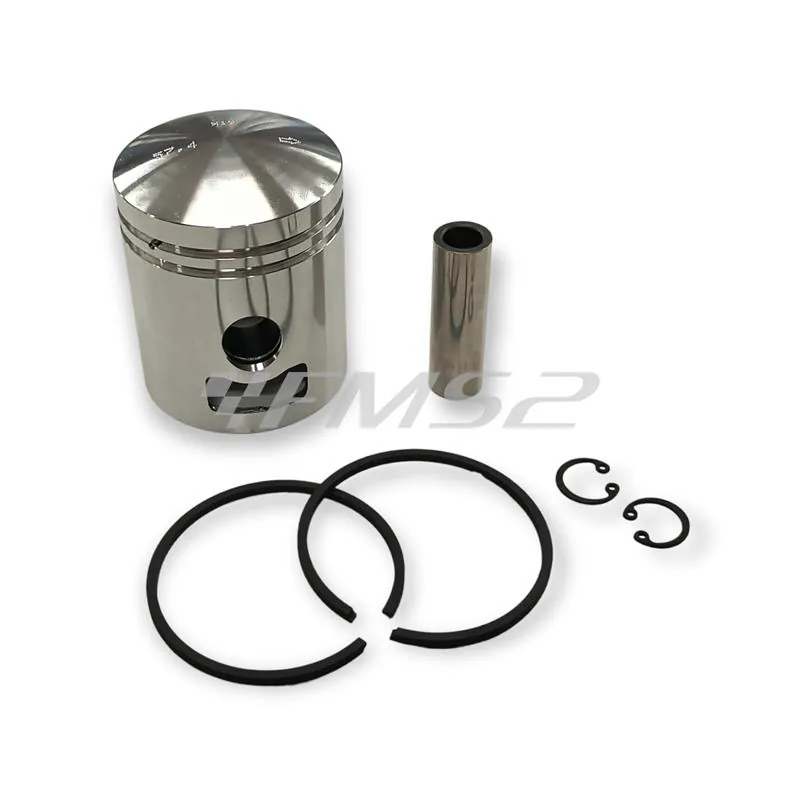PC0498040 Pistone meteor diametro 57,4 mm bifascia per Piaggio Vespa old model 150 cc completo di fasce elastiche, spinotto e seeger ferma spinotto