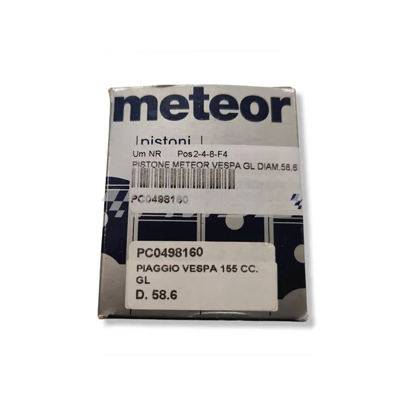 PC0498160 Pistone meteor diametro 58,6 mm bifascia per Piaggio Vespa old model 150 cc completo di fasce elastiche, spinotto e seeger ferma spinotto