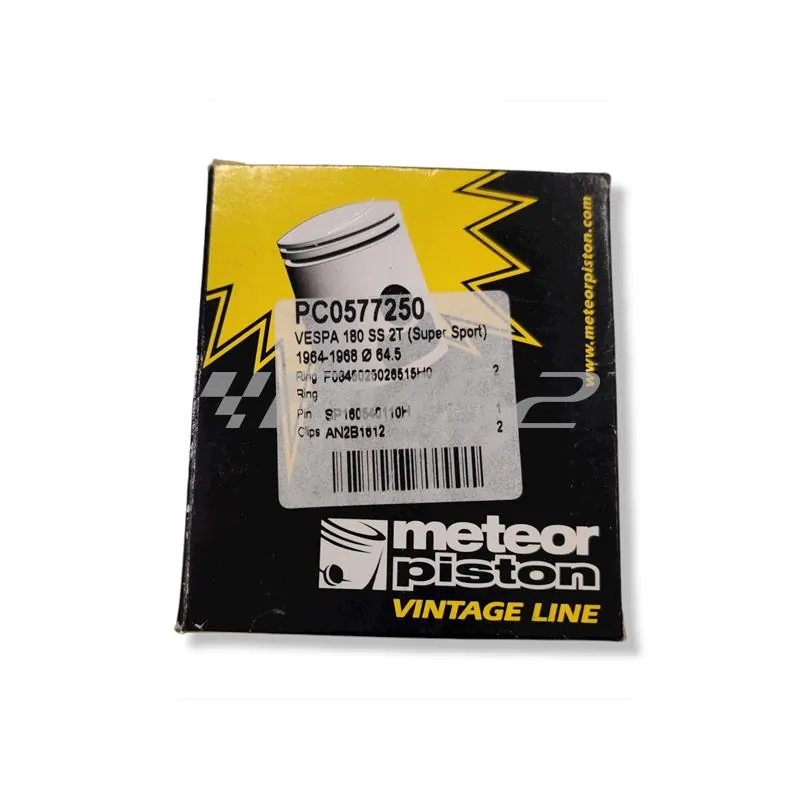 PC0577250 Pistone meteor completo di fasce elastiche, spinotto e seeger per Piaggio Vespa 180 SS con diametro 64,5 mm