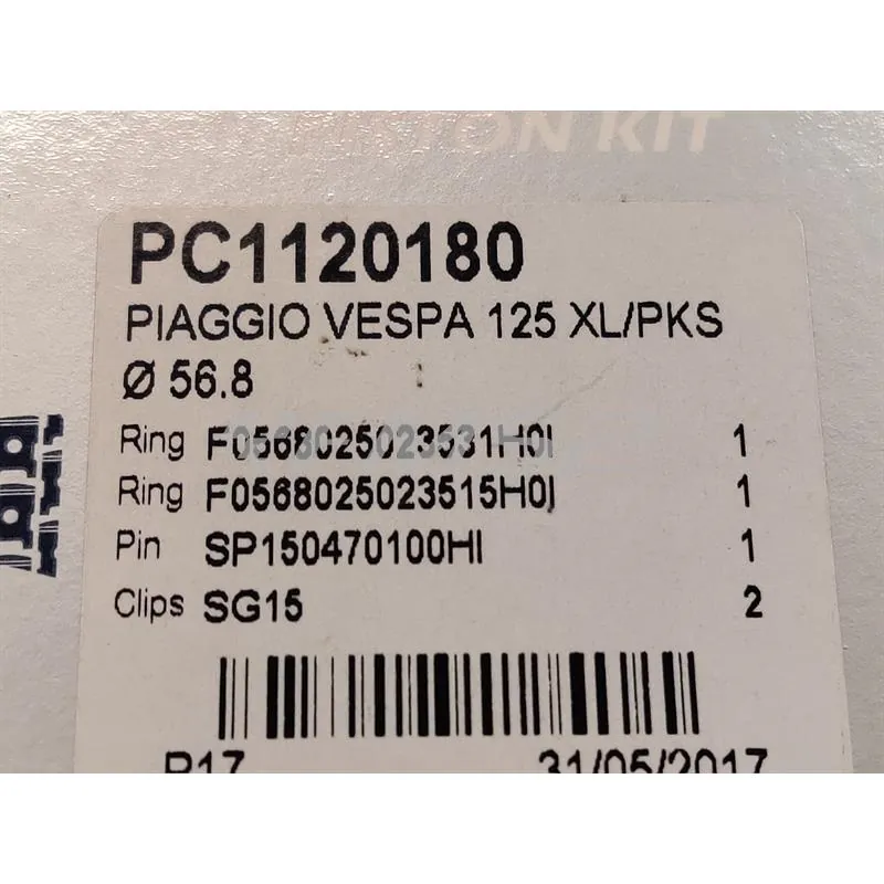 PC1120180 Pistone meteor vespa et3 diam.56,8 mm l