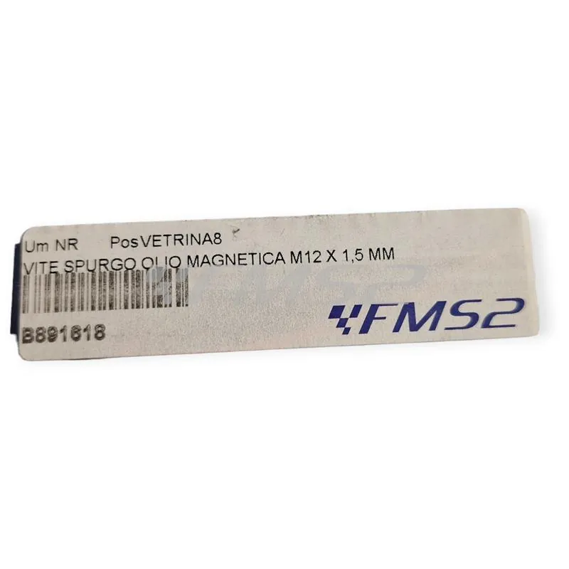 B891618 Tappo scarico olio magnetico M12 passo 1,5 lunghezza 13 mm in ergal anodizzato nero con foro legatura di sicurezza - KTM / HUSQVARNA / GAS GAS