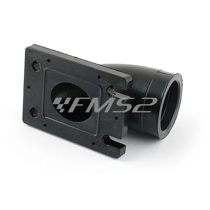 Collettore in gomma con basetta in alluminio di colore verde anodizzato MXS big valve high flow system per scooter con motore Minarelli verticale Booster, ricambio MXS010