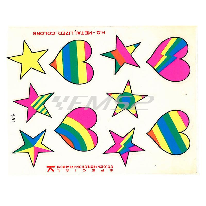 Adesivo Cuori e stelle multicolor, ricambio 531