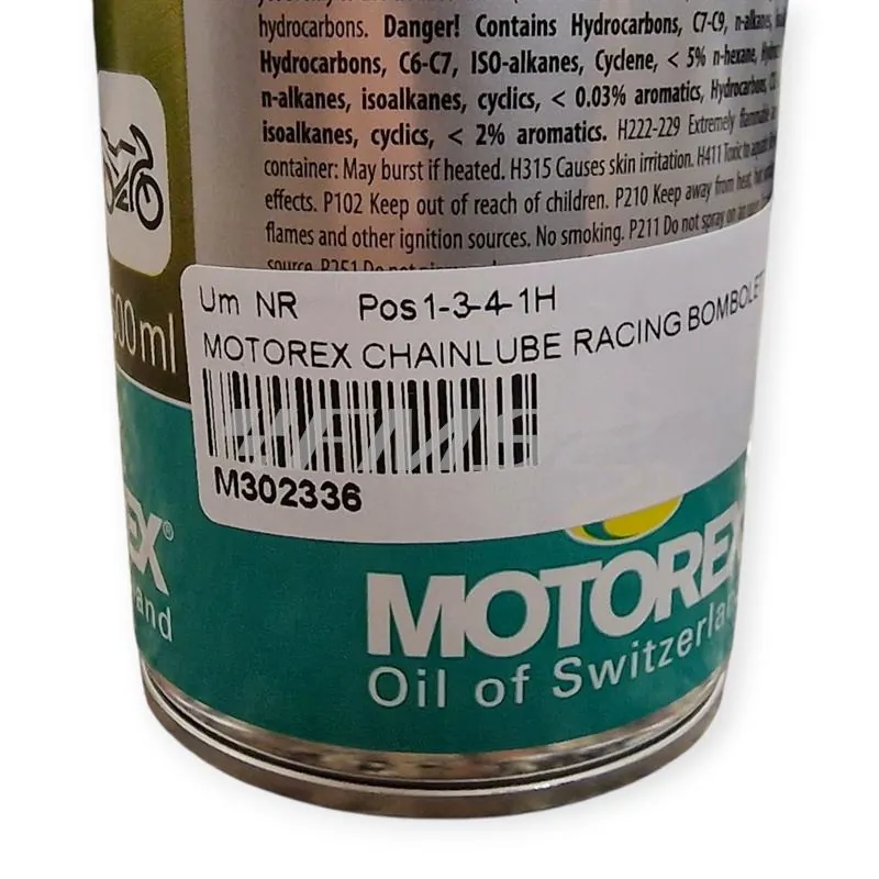 M302336 Lubrificante catena racing spray Motorex con aggiunta di PTFE - bomboletta spray da 500 ml