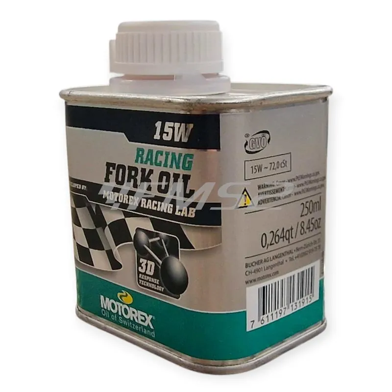 M308020 Olio forcelle racing Motorex con densità 15W - lattina da 250 ml