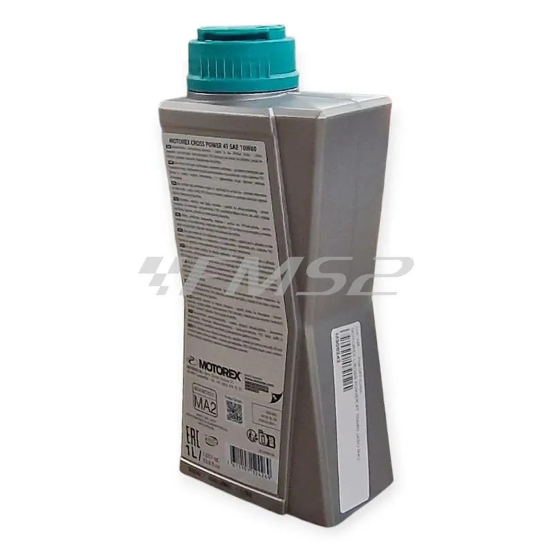 M308242 Olio motore Motorex Cross Power 4 tempi 10W-60 JASO MA2, API SP/SN/SM - flacone da 1 litro