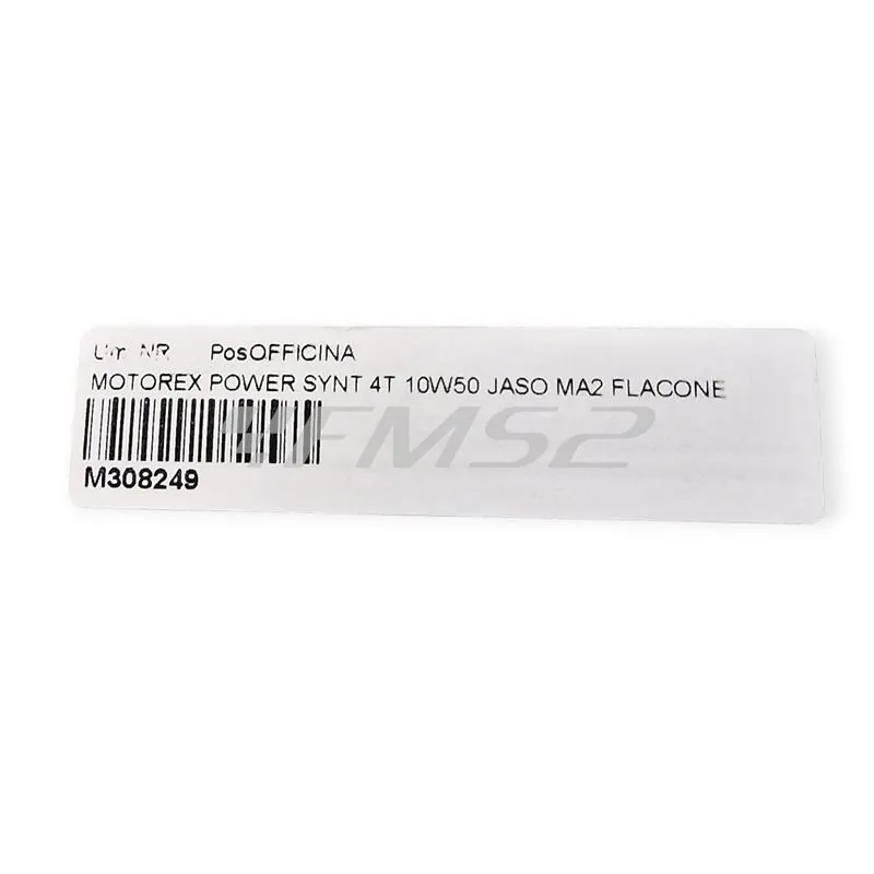 M308249 Olio motore Motorex Power Synt 4 tempi 10W-50 JASO MA2, API SP/SN/SM - flacone da 1 litro