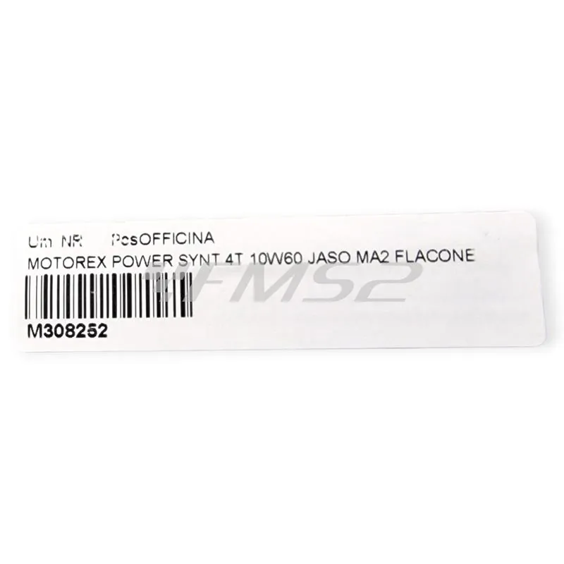 M308252 Olio motore Motorex Power Synt 4 tempi 10W-60 JASO MA2, API SP/SN/SM - flacone da 1 litro