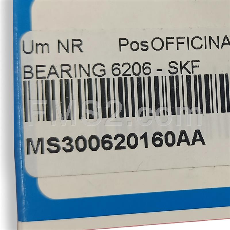 Cuscinetto Bearing SKF con misura 6206 senza gioco e senza schermatura (ATHENA), ricambio MS300620160AA
