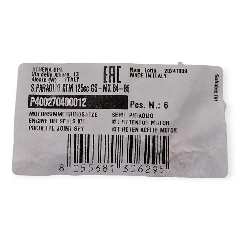 P400270400012 Serie paraolio motore specifico per KTM GS e MX 125 prodotti dal 1984 fino al 1986 con type motore 501