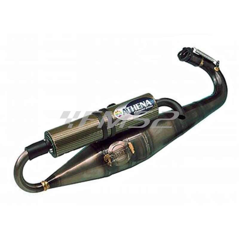 Marmitta Athena Racing artigianale con silenziatore in carbonio e kevlar per scooter con motore Piaggio raffreddati a liquido e adattabile sui motori con raffreddamento ad aria, ricambio P400480120003