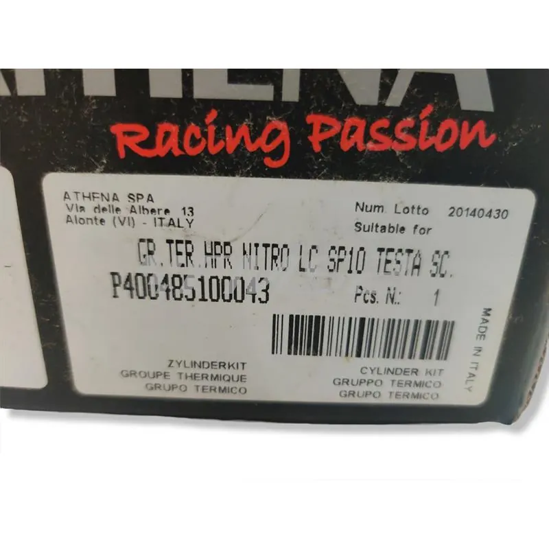 Motore gruppo termico athena Racing monofascia testa scomposta a liquido con spinotto diametro 10 mm, ricambio P400485100043