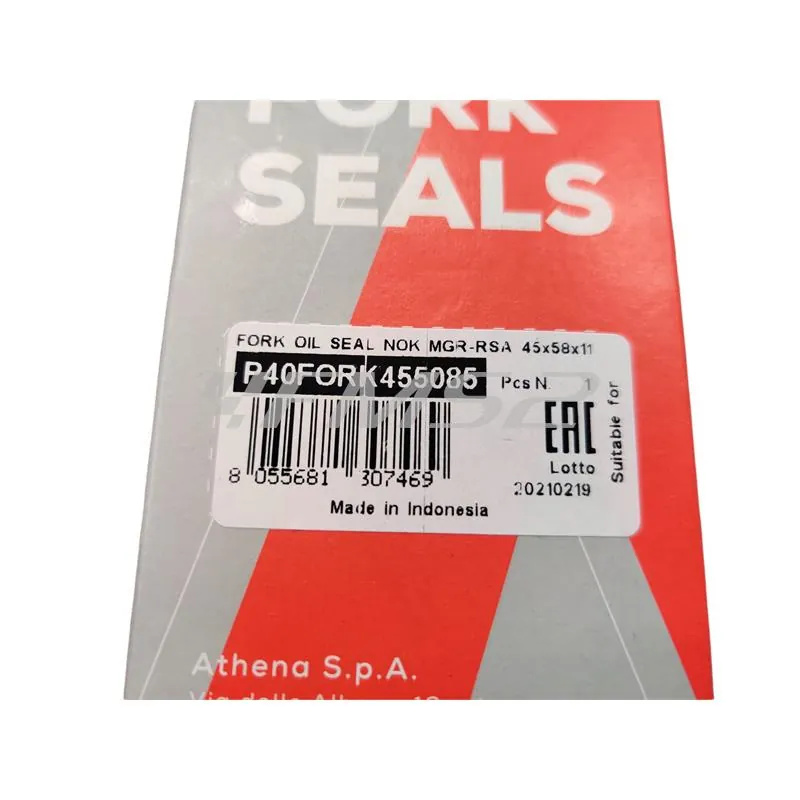 Serie paraolio forcella Athena modello NOK MGR-RSA con misura 45x58x11 mm montati su moto e maxi moto BMW, GAS GAS, HUSQVARNA, MOTO GUZZI, ricambio P40FORK455085