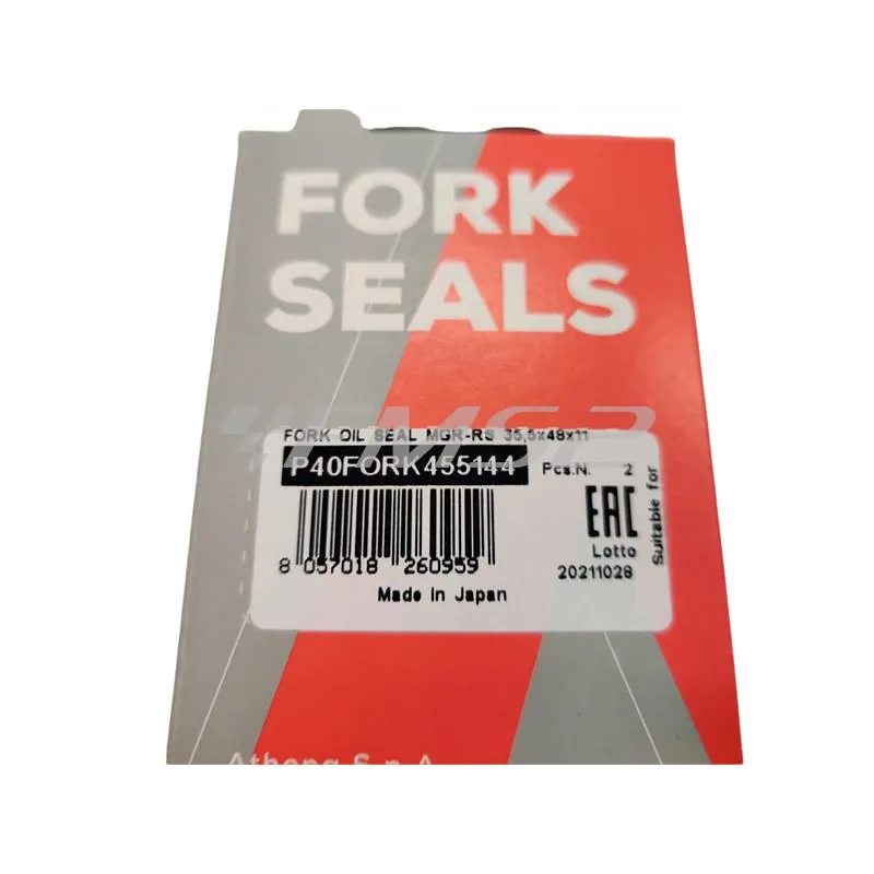 Serie paraolio forcella Athena modello MGR-RS con misura 35,5x48x11 mm montati sugli scooter Malaguti Madison 3 125 e 250 cc 4 tempi prodotti dal 2006 fino al 2009, ricambio P40FORK455144