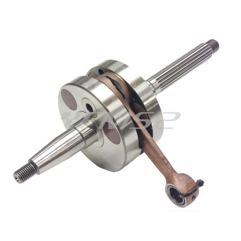 Albero motore ATHENA a spalle piene con inserti per equilibratura avente corsa 44 mm e biella 85 mm con spinotto da 12 mm per scooter con motore Piaggio raffreddati a liquido e aria, ricambio S410480320003