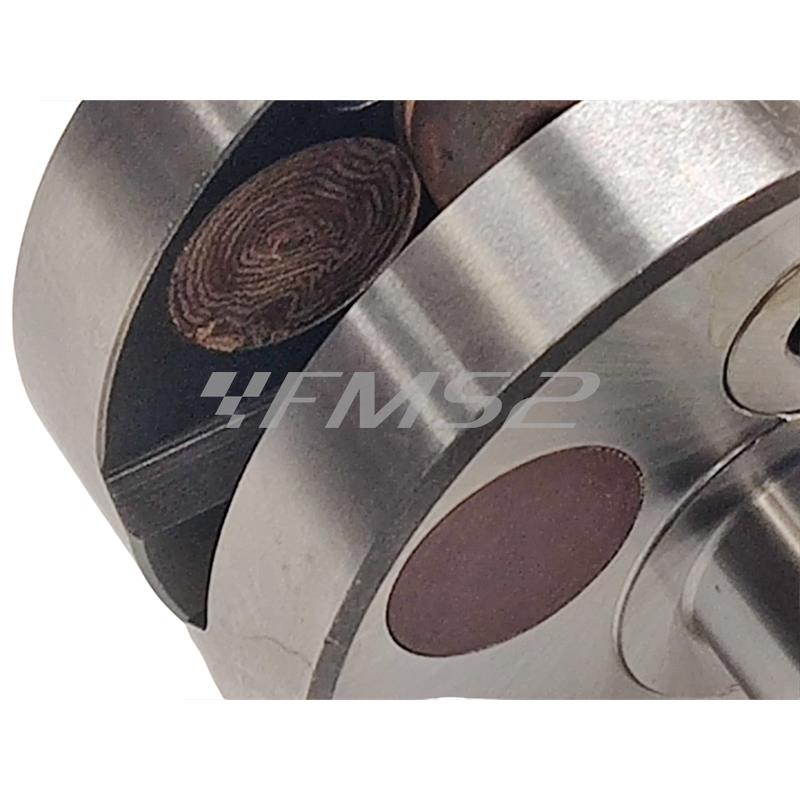 Albero motore ATHENA a spalle piene con inserti per equilibratura avente corsa 44 mm e biella 85 mm con spinotto da 12 mm per scooter con motore Piaggio raffreddati a liquido e aria, ricambio S410480320003