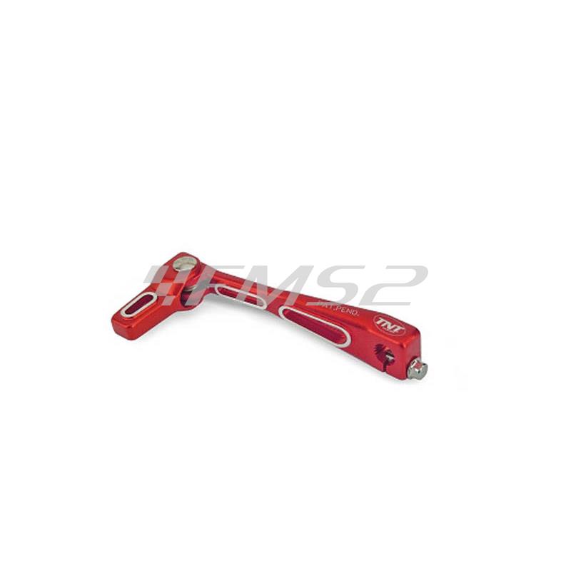 Pedivella leva cambio in alluminio di colore rosso anodizzato modello lighty per ciclomotori enduro e motard 50 con motore serie AM6 TNT, ricambio 090310B