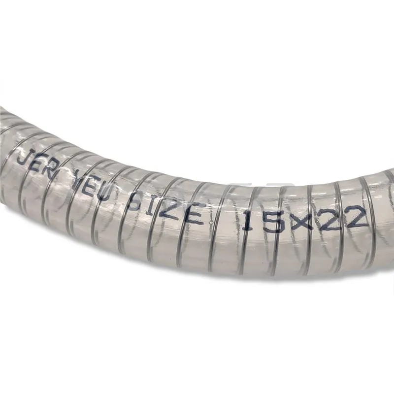 093801A Tubo trasparente TNT  con rinforzo interno a spirale metallica per utilizzo liquido raffreddamento scooter con motore Minarelli e dimensioni 15x22 mm