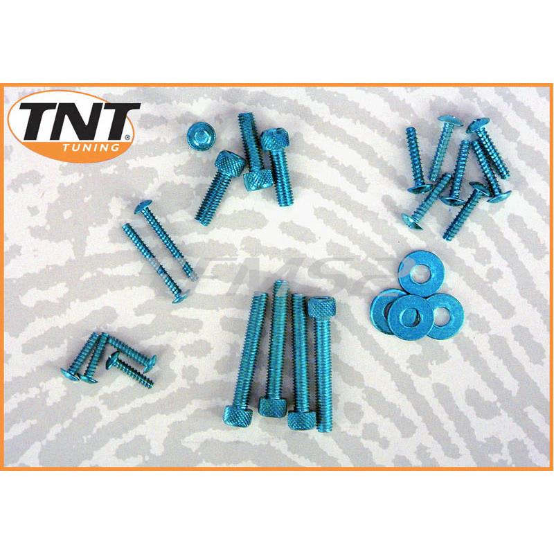 Kit viti in alluminio TNT per decorazione scooter Gilera Typhoon e Piaggio NRG-ntt di colore blu, ricambio 171180