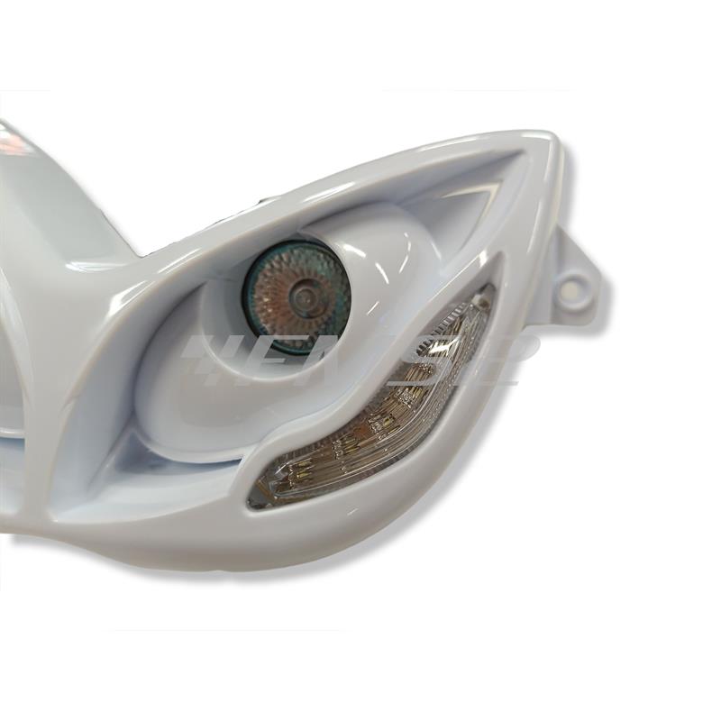 Fanale anteriore con 2 fari alogeni e 2 strisce led per Nitro Aerox, colore bianco, ricambio 201303