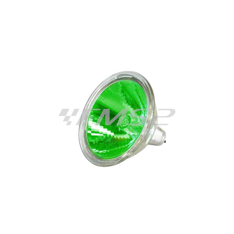 Lampadina TNT 12 Volt 20 Watt dicroica, colore verde, ricambio 222102