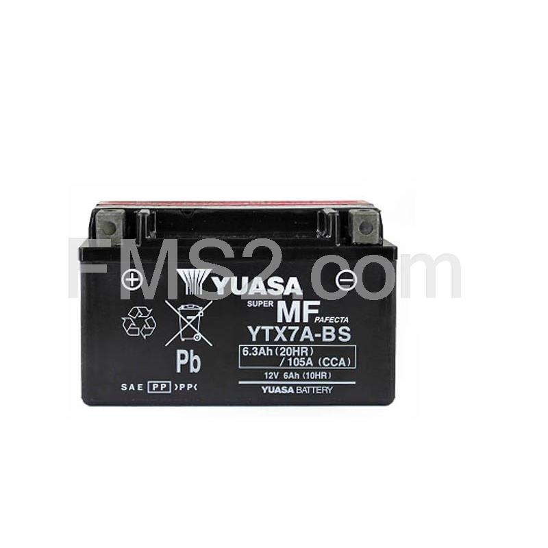 Batteria Yuasa YTX7A-BS, 12 Volt - 6 Ah, con acido a corredo, ricambio 229030A