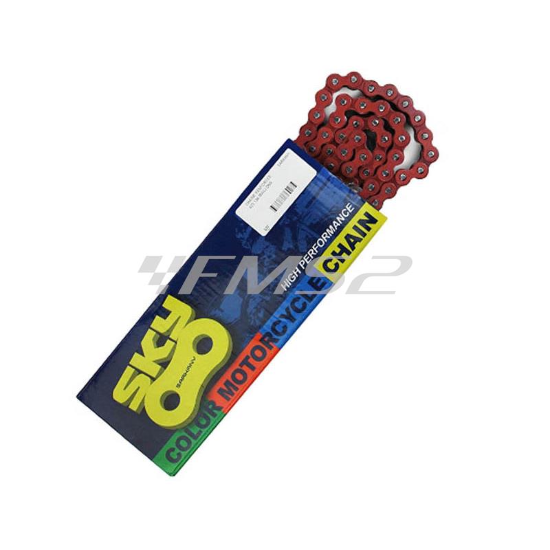 Catena rinforzata sarkany di colore rosso passo 420 e 134 maglie (TNT), ricambio 241017A