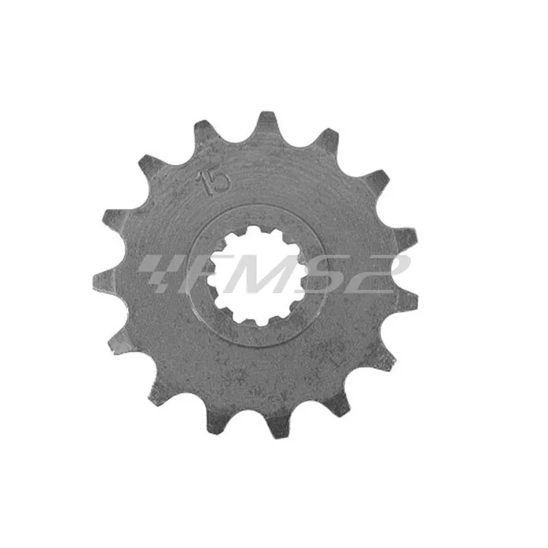 Pignone per motori AM6 con 15 denti e passo 420, ricambio 260425