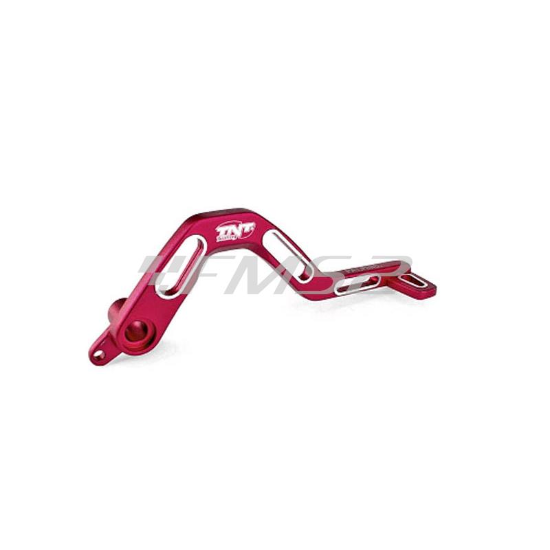 Pedalina leva freno TNT modello lighty per Derbi senda di colore rosso anodizzati ato, ricambio 280092A