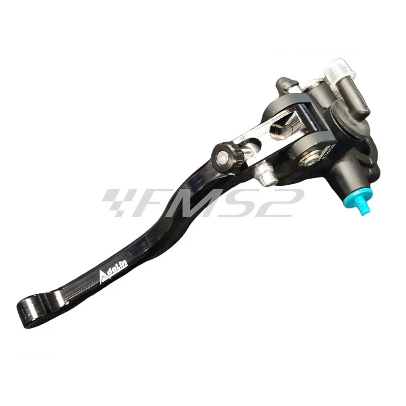 282049G Pompa freno anteriore destra TNT con attacco radiale con lavorazione cnc completa di serbatoio olio idraulico e interruttore idrostop con impianto elettrico, ricambio 282049G