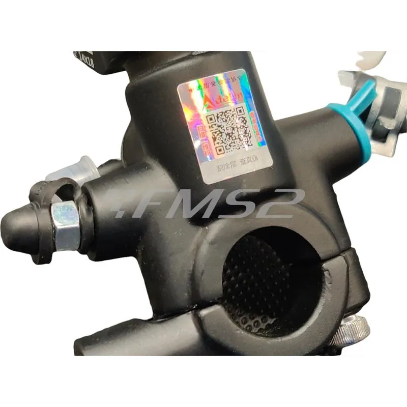 282049G Pompa freno anteriore destra TNT con attacco radiale con lavorazione cnc completa di serbatoio olio idraulico e interruttore idrostop con impianto elettrico, ricambio 282049G