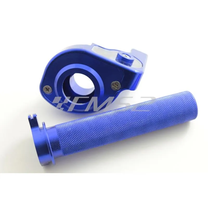 323300E Comando gas rapido noend perfect in alluminio cnc ricavato dal pieno di colore blu anodizzato
